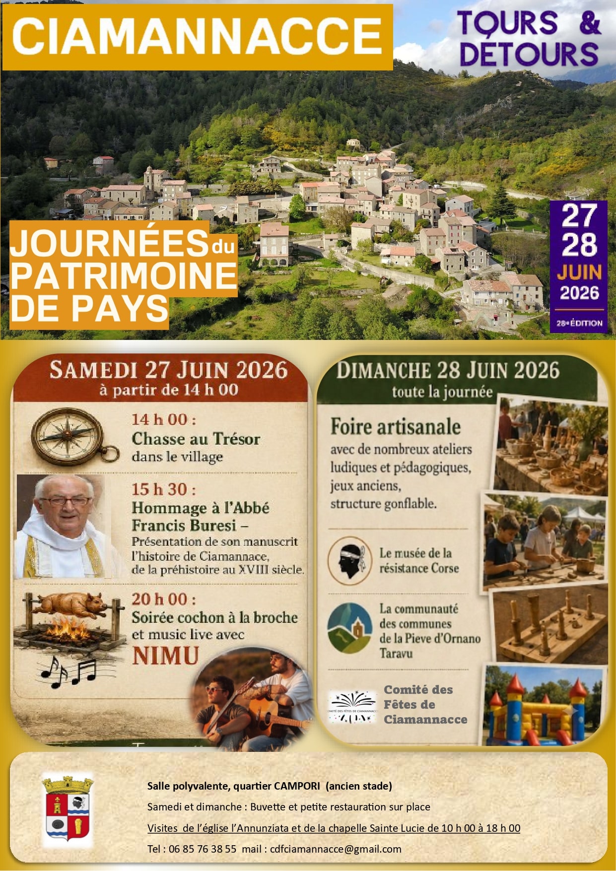 Journées du Patrimoine de Pays 2026, Ciamannacce